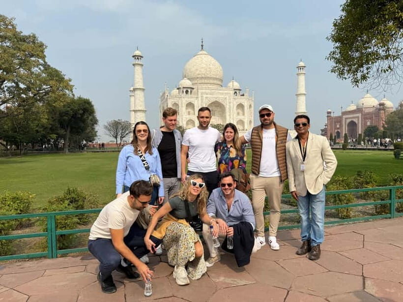 From Delhi: Taj Mahal & Agra Private Tour with 5<em> Lunch – Key things that make this tour worth your time’ /></p>
<ul>
<li><strong>Skip-the-line entrance</strong> helps you spend your energy inside the sites, not in queues</li>
<li><strong>Taj Mahal guided time (about 2.5 hours)</strong> gives context for what you’re seeing</li>
<li><strong>Agra Fort plus Baby Taj</strong> means you’re not stuck on one monument all day</li>
<li><strong>Mehtab Bagh</strong> adds that classic view across the Yamuna River</li>
<li><strong>Battery bus ride</strong> included for the walk from the parking area to the Taj area</li>
<li><strong>Guide and driver quality gets praised</strong>, including names like Faisal Khan, Smith, Gulshan, and Sonu</li>
</ul>
<h2 id="door-to-door-pickup-in-an-air-conditioned-car">Door-to-door pickup in an air-conditioned car</h2>
<p><img width="820" height="615" decoding="async" src=